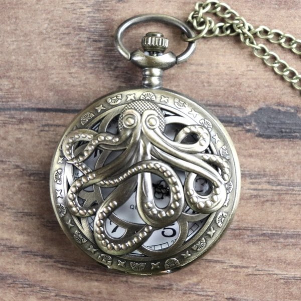 Taschenuhr mit Oktopus